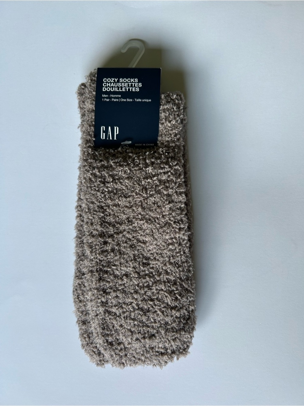 🔥4 for $25 NEW GAP Men's Cozy Fuzzy Socks — Taupe Beige